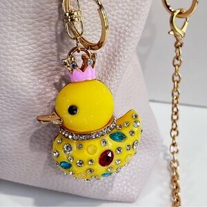 Yellow Duck 🦆 Bag Charm Keychain Accessory with Rhinestones